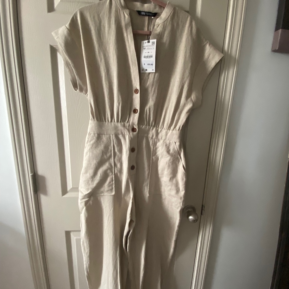 Linen blend jumpsuit